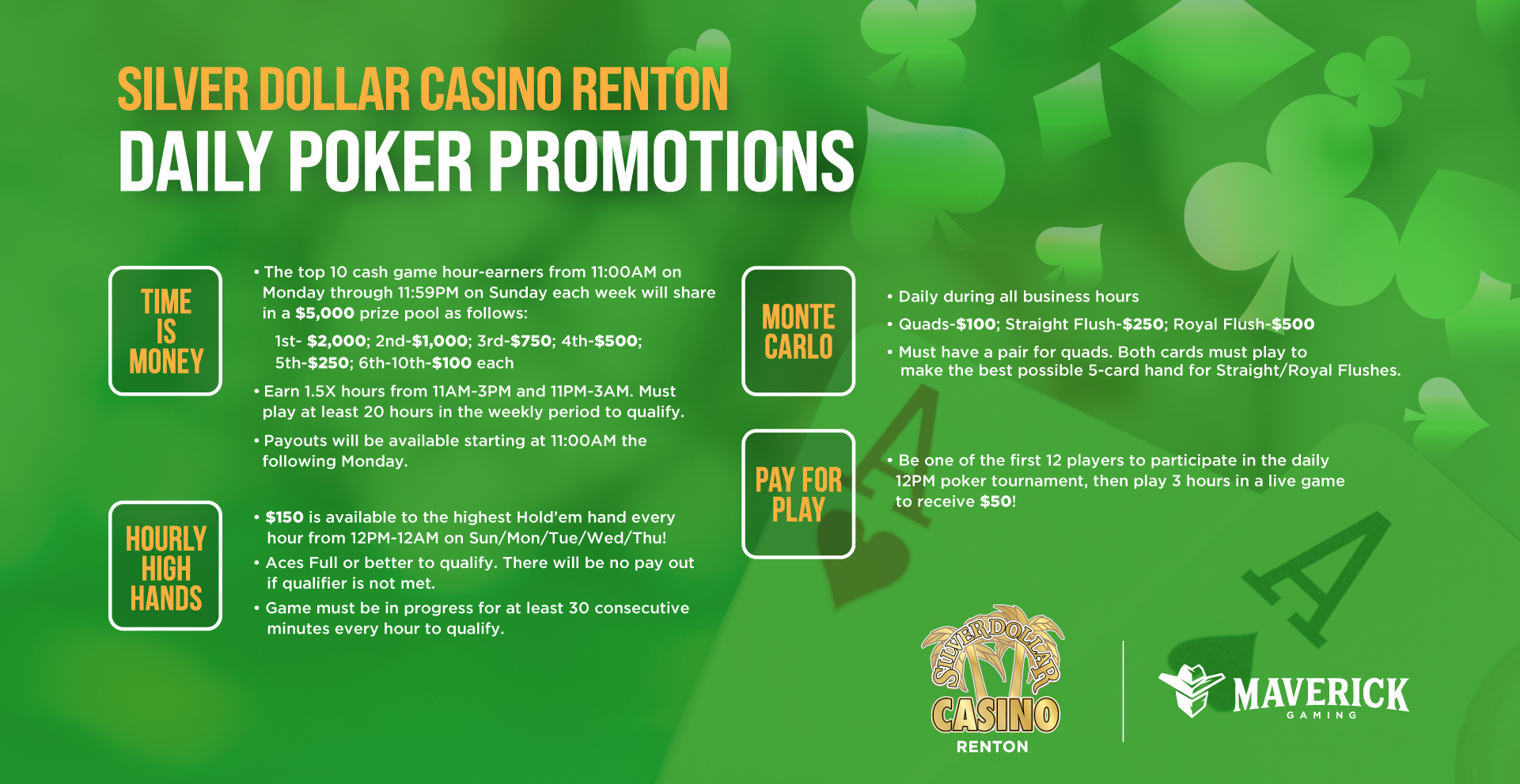 Silver Dollar Casino Renton Washington | Daily Poker Promotions
