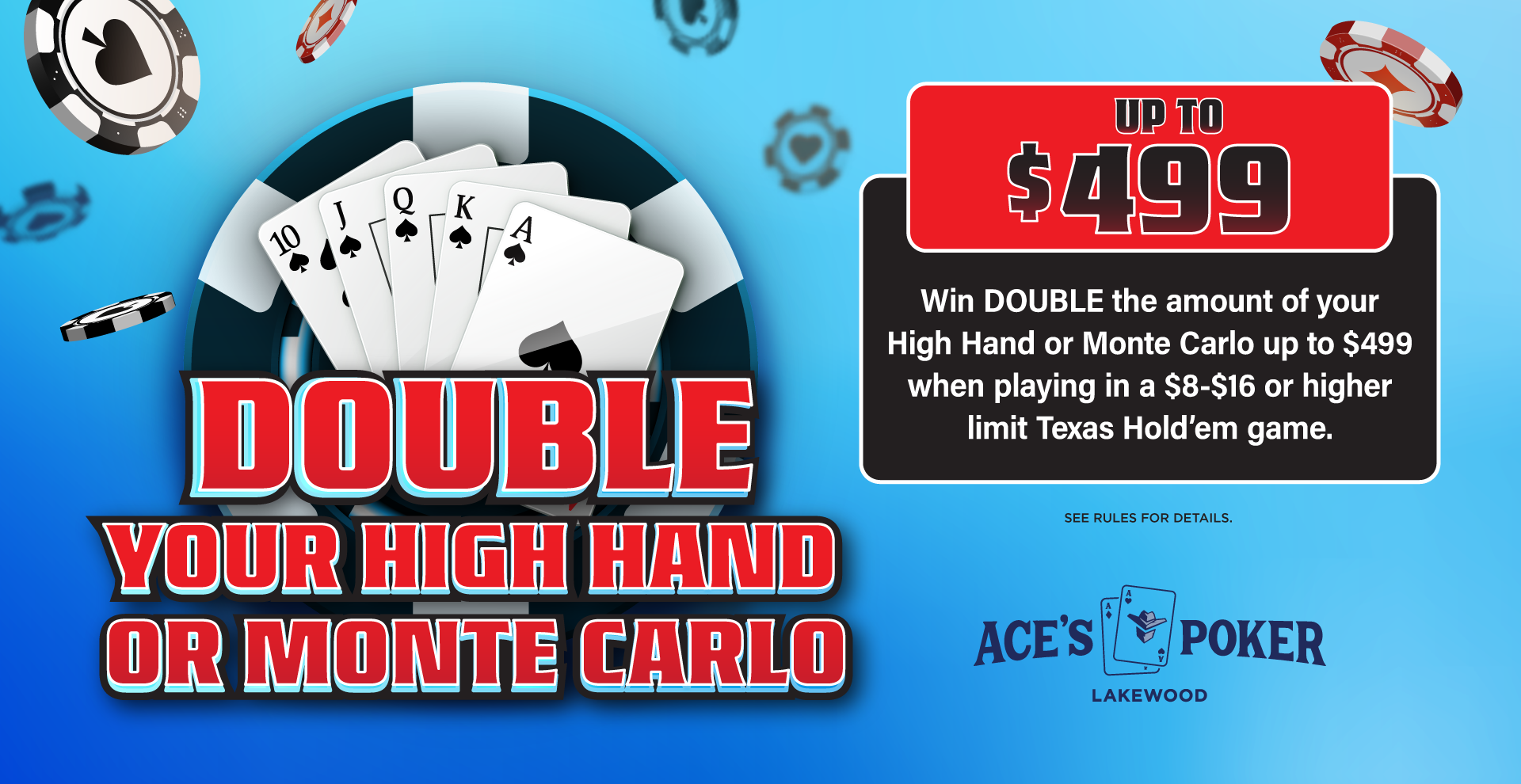 Ace's Poker Lakewood Washington | Poker High Hand or Monte Carlo