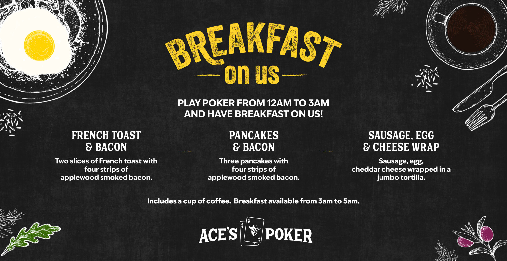 Ace's Poker Casino Mountlake Terrace | Breakfast on Us