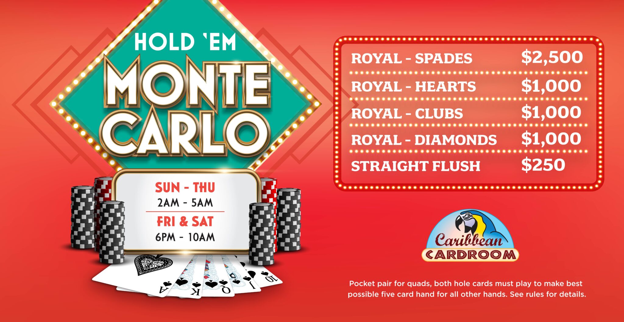 Caribbean Cardroom Kirkland | Holdem Monte Carlo