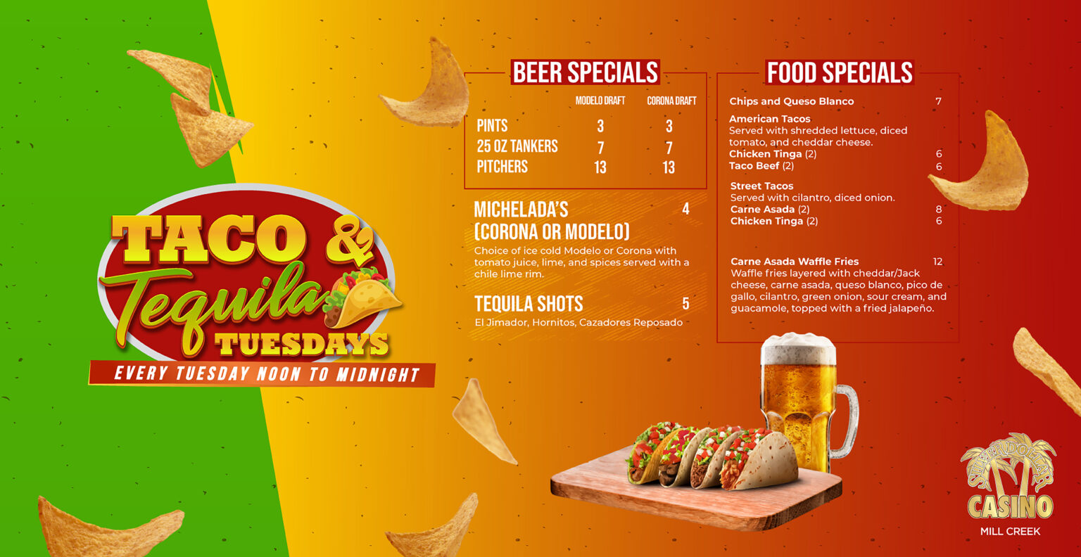 Silver Dollar Mill Creek Taco and Tequila Tuesdays Maverick Gaming